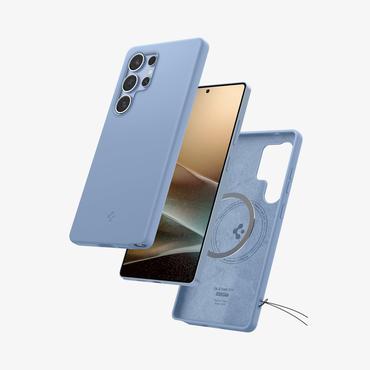 Spigen Silicone Fit (MagFit) mobiltelefon etui 17,5 cm (6.9") Cover Blå