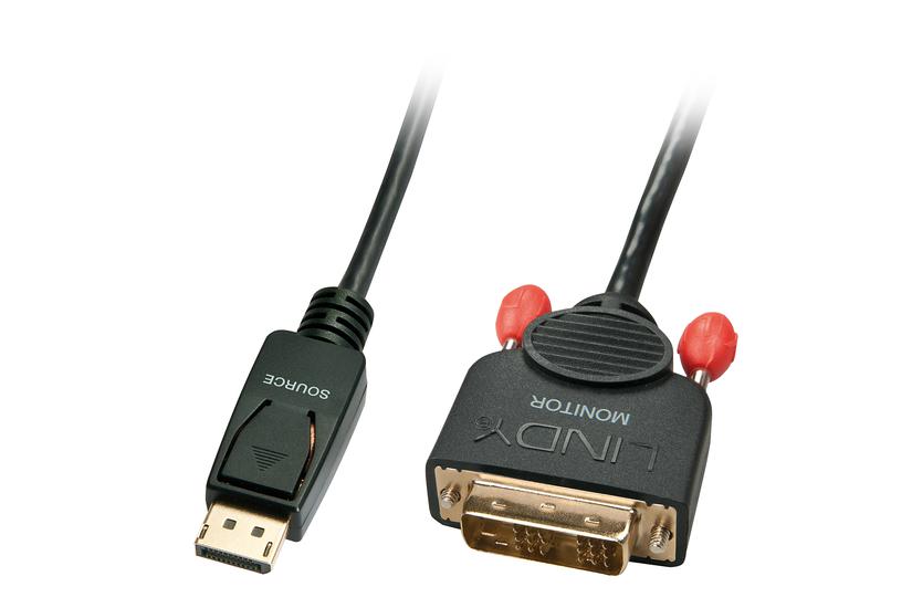 Lindy 41489 videokabel adapter 0,5 m DisplayPort DVI-D Sort