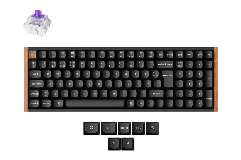 Keychron K4 HE SE Wireless Tri-Mode Hot Swap QMK Gateron 2.0 Purple Magnetic Switch Wood Black