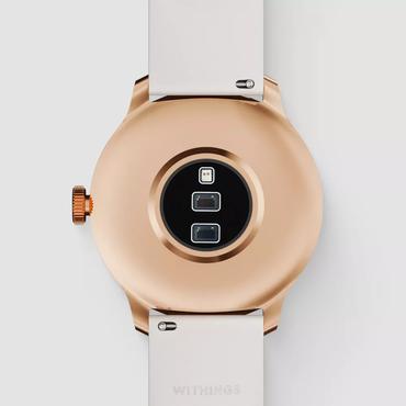 Withings ScanWatch Light - guldrosa rostfritt st&aring;l - smart klocka med band - sand
