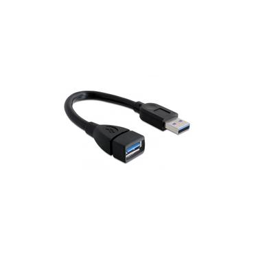 Delock - USB-f&ouml;rl&auml;ngningskabel - USB typ A till USB typ A - 15 cm