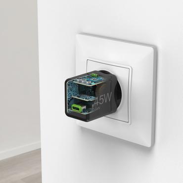 Hama ładowarka sieciowa supermini GaN 45W PD/QC 1x USB-C czarna