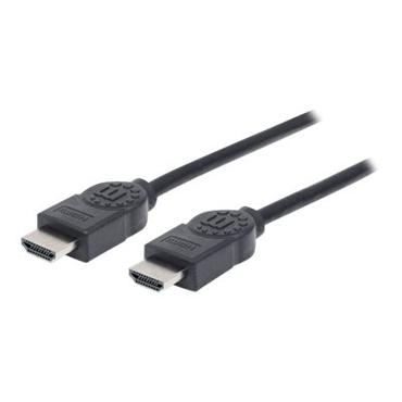 Manhattan HDMI Cable with Ethernet, 4K@30Hz (High Speed), 5m, Male to Male, Black, Ultra HD 4k x 2k, 10.2 Gbps, HEC, ARC, 3D, Deep Colour, Fully Shielded, Gold Plated Contacts, Lifetime Warranty, Polybag