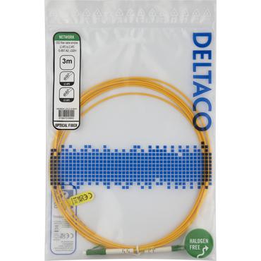 Deltaco OS2 Fiber cable, LC - LC, simplex, APC/APC, 3,0m