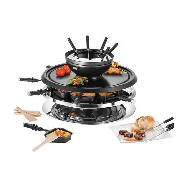 UNOLD RACLETTE 48726 Multi 4 in 1 - raclette/fondue/grill/het sten - rostfritt st&aring;l/svart