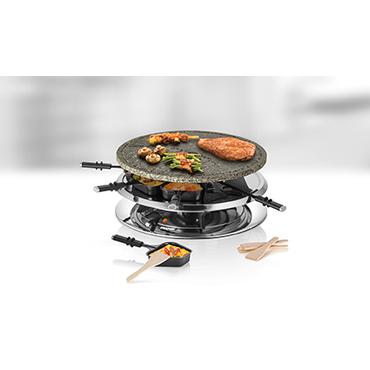 UNOLD RACLETTE 48726 Multi 4 in 1 - raclette/fondue/grill/het sten - rostfritt st&aring;l/svart