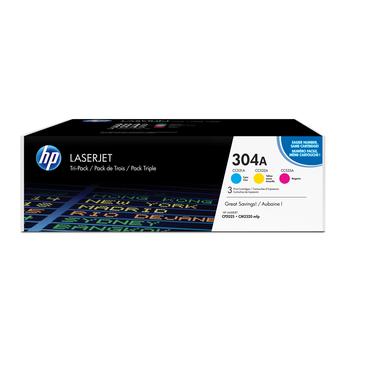 HP 304A - 3-pack - gul, cyan, magenta - original - LaserJet - tonerkassett (CF372AM)