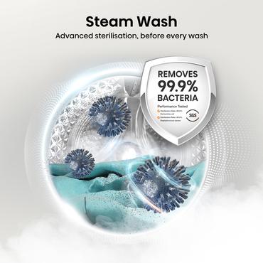 Hisense WD3S8043BW3 vaskemaskine - tørretumbler Fritstående Front-læsning Hvid D