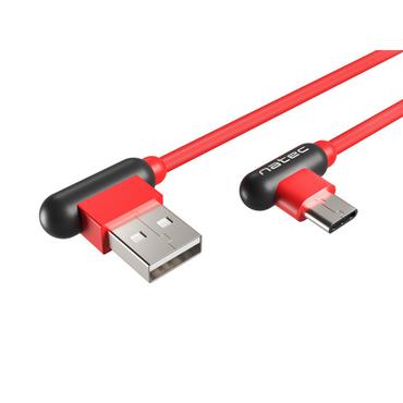 NATEC NKA-1201 USB-kabel USB 2.0 1 m USB A USB C Sort, R&oslash;d