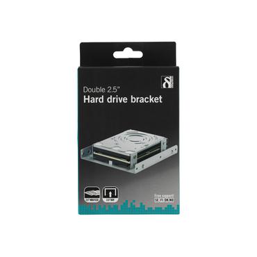 DELTACO 2,5" til 3,5" monterings ramme til 2X Harddisk Sølv