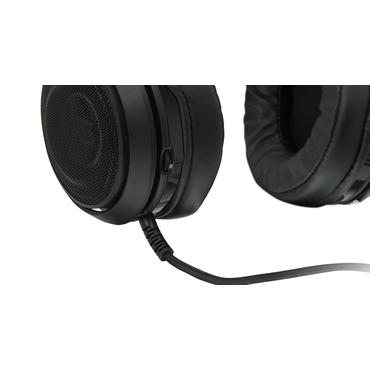 iogear GHG601 hovedtelefoner/headset Ledningsført Spil Sort