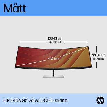 HP E45c G5 - Kantbelyst LED 44.5" AMD FreeSync Premium VA 3ms