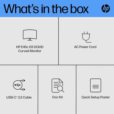 HP E45c G5 - Kantbelyst LED 44.5" AMD FreeSync Premium VA 3ms