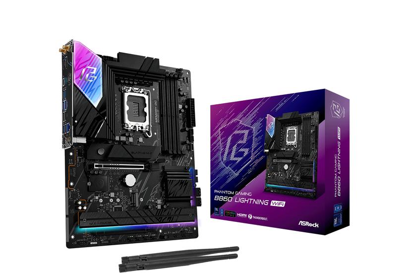 ASRock Phantom Gaming B860 LIGHTNING WiFi - moderkort - micro ATX - LGA1851-uttag - B860