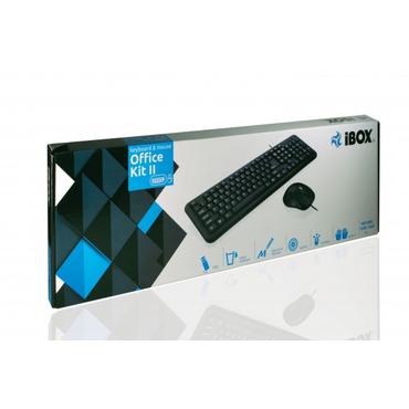 iBOX OFFICE KIT II - sæt med mus og tastatur - sort Indgangsudstyr