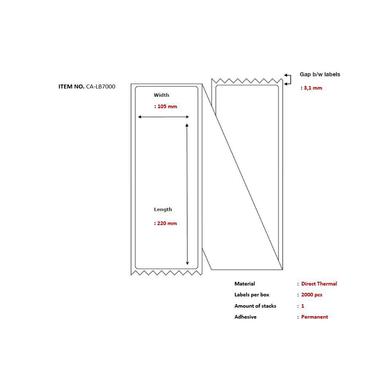 Ship-label 105 x 220mm,