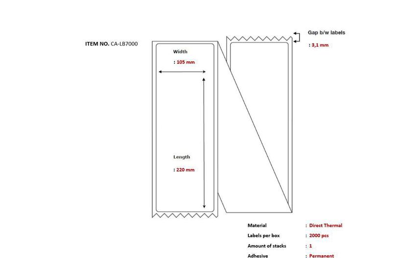 Ship-label 105 x 220mm,