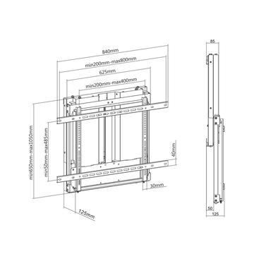 Multibrackets M Counterbalanced Wallmount fäste - för platt panel - svart