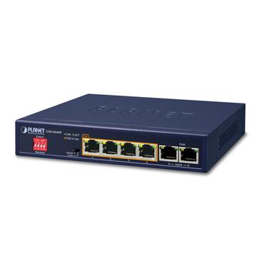 PLANET GSD-604HP netværksswitch Ikke administreret Gigabit Ethernet (10/100/1000) Strøm over Ethernet (PoE) Blå