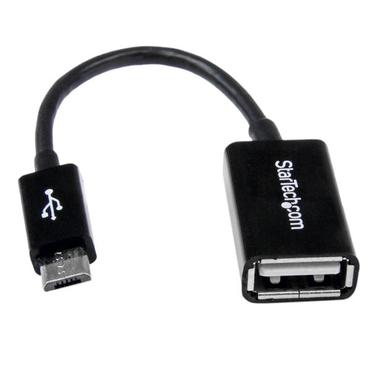 StarTech.com 12&nbsp;cm Micro USB till USB OTG-v&auml;rdadapter (p&aring;-spr&aring;ng) M/F - USB-adapter - USB till mikro-USB typ B - 12.7 cm