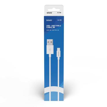 SAVIO CL-125 - USB typ C-kabel - 24 pin USB-C till USB - 1 m