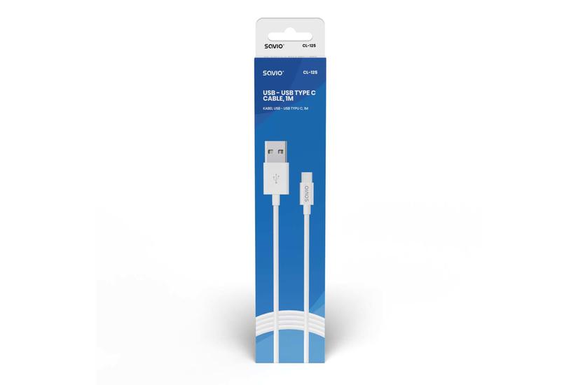 SAVIO CL-125 - USB typ C-kabel - 24 pin USB-C till USB - 1 m