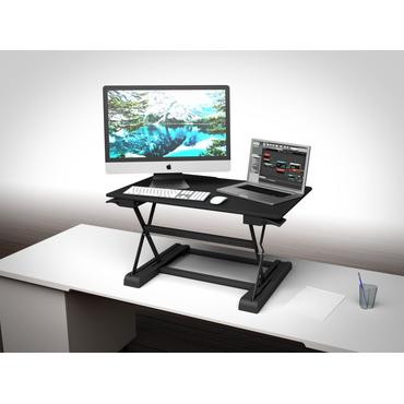 M Deskstand Workstation I - skrivbord för sittande/stående - rektangulär - svart