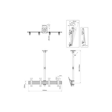 Multibrackets M Pro Series MBC2X1U monteringssats - en sida - för 2 LCD-bildskärmar - svart