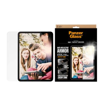PanzerGlass ® Anti-Reflective Armor Skærmbeskyttelse iPad Pro 11" (2024-2025) | Ultra-Wide Fit m. Fastfit tool