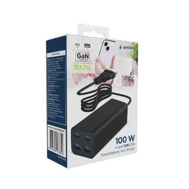 4-port 100 W GaN USB Pow erDelivery fast charger