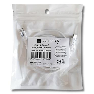 Techly Kabel USB 2.0 Typ C M/M wei&Atilde; 1m