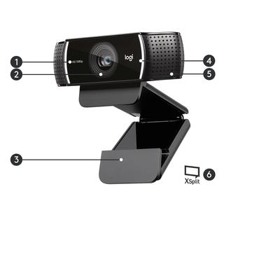 Logitech HD Pro Webcam C922 - Webbkamera - f&auml;rg - 720p, 1080p - H.264