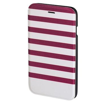 Hama Stripes mobiltelefon etui 11,9 cm (4.7") Folie Magenta, Hvid
