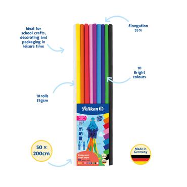 Pelikan Krepppapier Set KRP, 10 Farben, f.s.
