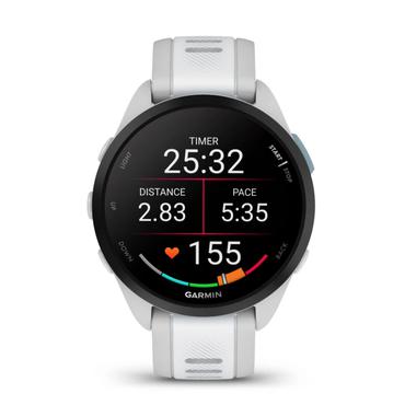 Garmin Forerunner 165 - dimma gr&aring; - sportklocka med band - whitestone - 4 GB