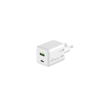 MediaRange Ladegerät 43W 2-Port 1x USB-A/1x USB-C GaN, weiß