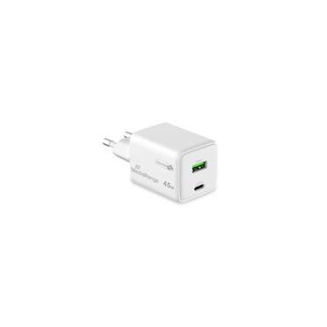 MediaRange Ladegerät 43W 2-Port 1x USB-A/1x USB-C GaN, weiß