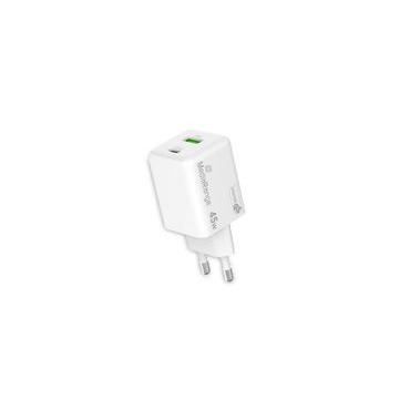 MediaRange Ladegerät 43W 2-Port 1x USB-A/1x USB-C GaN, weiß
