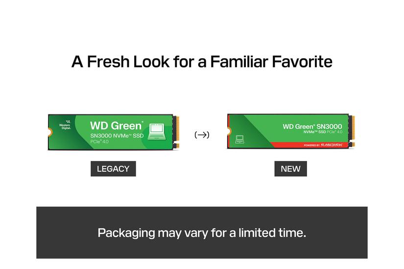 Sandisk Intern SSD - 500 GB - PCI Express 4.0 - M.2 - 5000 MB/s - 4100 MB/s - QLC 3D NAND