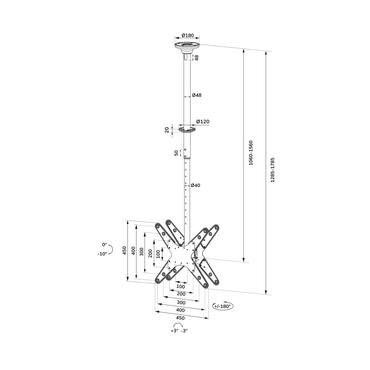 Neomounts monteringssats - fullst&auml;ndig r&ouml;relse - f&ouml;r 2 LCD/plasmapaneler - svart