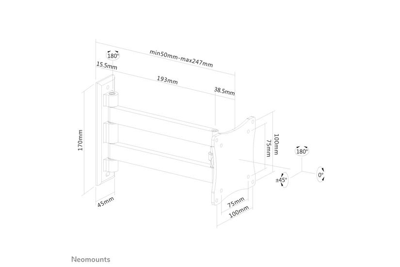 Neomounts FPMA-W820 f&auml;ste - fullst&auml;ndig r&ouml;relse - f&ouml;r LCD-display - silver