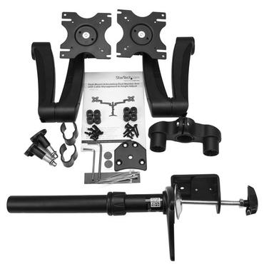 StarTech.com Skrivbordsmonterad dubbel monitorarm - ledad monteringssats - justerbar arm - f&ouml;r 2 LCD-bildsk&auml;rmar - svart