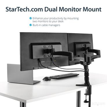 StarTech.com Skrivbordsmonterad dubbel monitorarm - ledad monteringssats - justerbar arm - f&ouml;r 2 LCD-bildsk&auml;rmar - svart