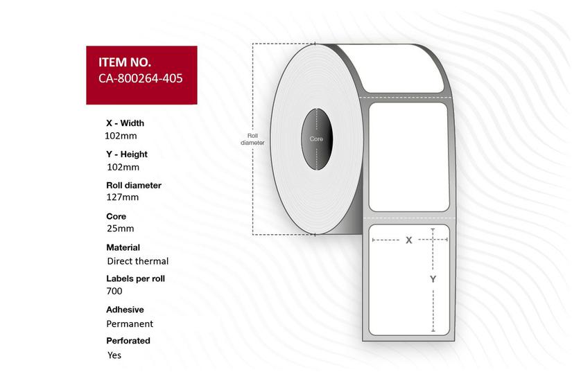 Label 102 x 102mm, Core