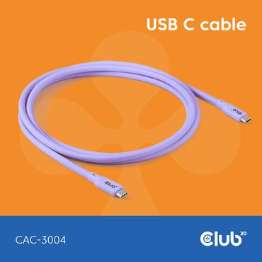 Club 3D - USB typ C-kabel - 24 pin USB-C till 24 pin USB-C - 2 m