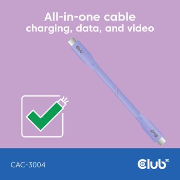 Club 3D - USB typ C-kabel - 24 pin USB-C till 24 pin USB-C - 2 m