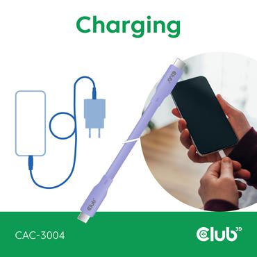 Club 3D - USB typ C-kabel - 24 pin USB-C till 24 pin USB-C - 2 m