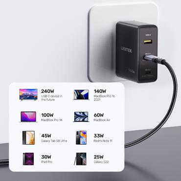 Unitek - USB Type-C kabel - 24 pin USB-C til 24 pin USB-C - 2 m