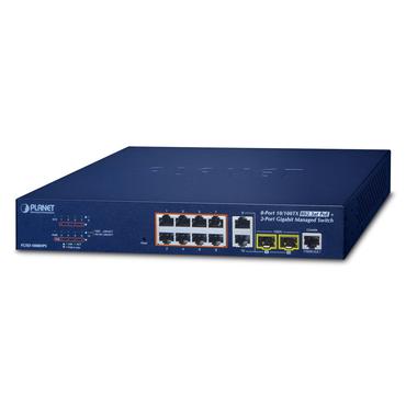 PLANET FGSD-1008HPS netværksswitch Administreret Fast Ethernet (10/100) Strøm over Ethernet (PoE) Blå
