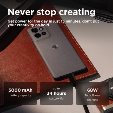 Motorola Edge 50 - koalagr&aring; - 5G peksk&auml;rmsmobil - 512 GB - GSM